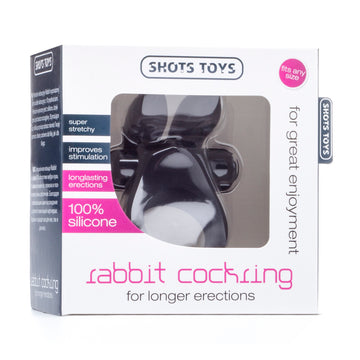 Shots Rabbit Vibrating Cockring Black